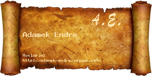 Adamek Endre névjegykártya